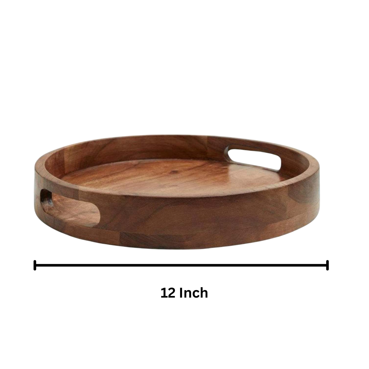 Wooden Hand Made Round Serving Tray