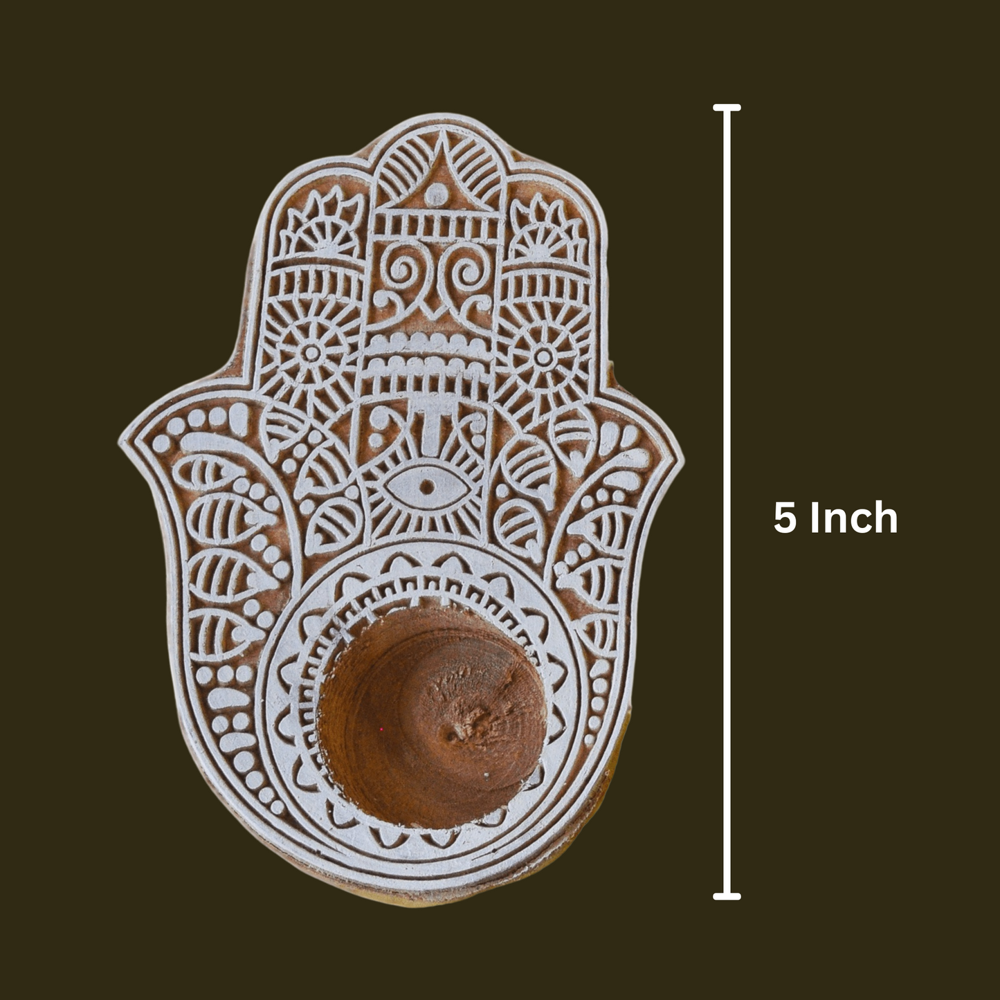 Wooden Hand block Hand Shape Diya pair