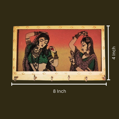 Wooden Key Holder Box with 6 Hooks 8x4