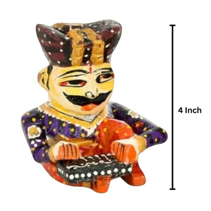 Wooden Musician Painted Babla Set of 5 In 4 Inch Multicolor