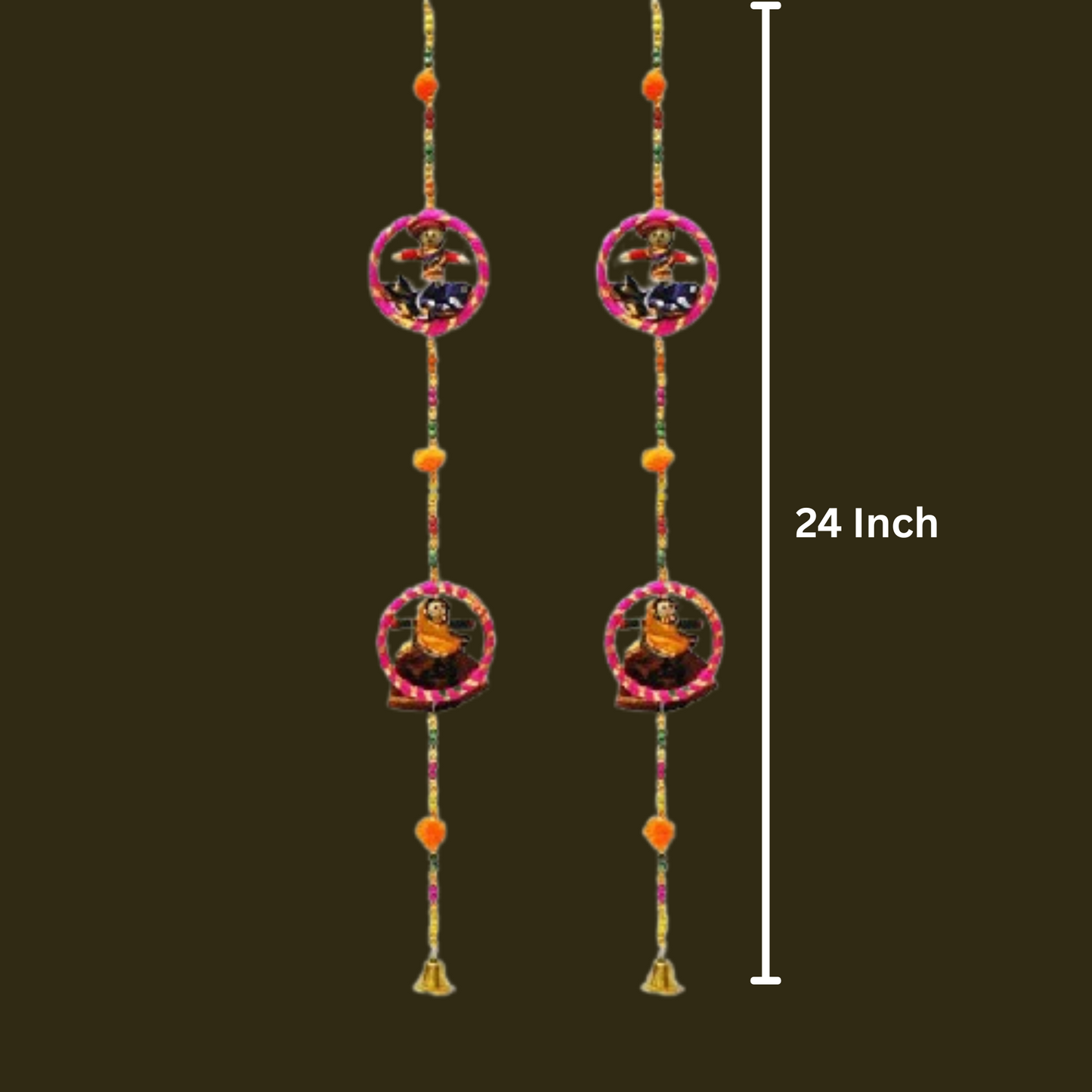 Wooden Puppets With Rings Hanging Door set of 2 pc