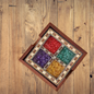Wooden Gemstone Shisham Coaster Set