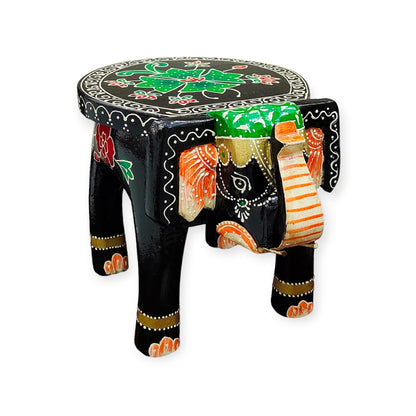 Wooden Elephant Stool Pooja Stool/ Side Table 8 Inch