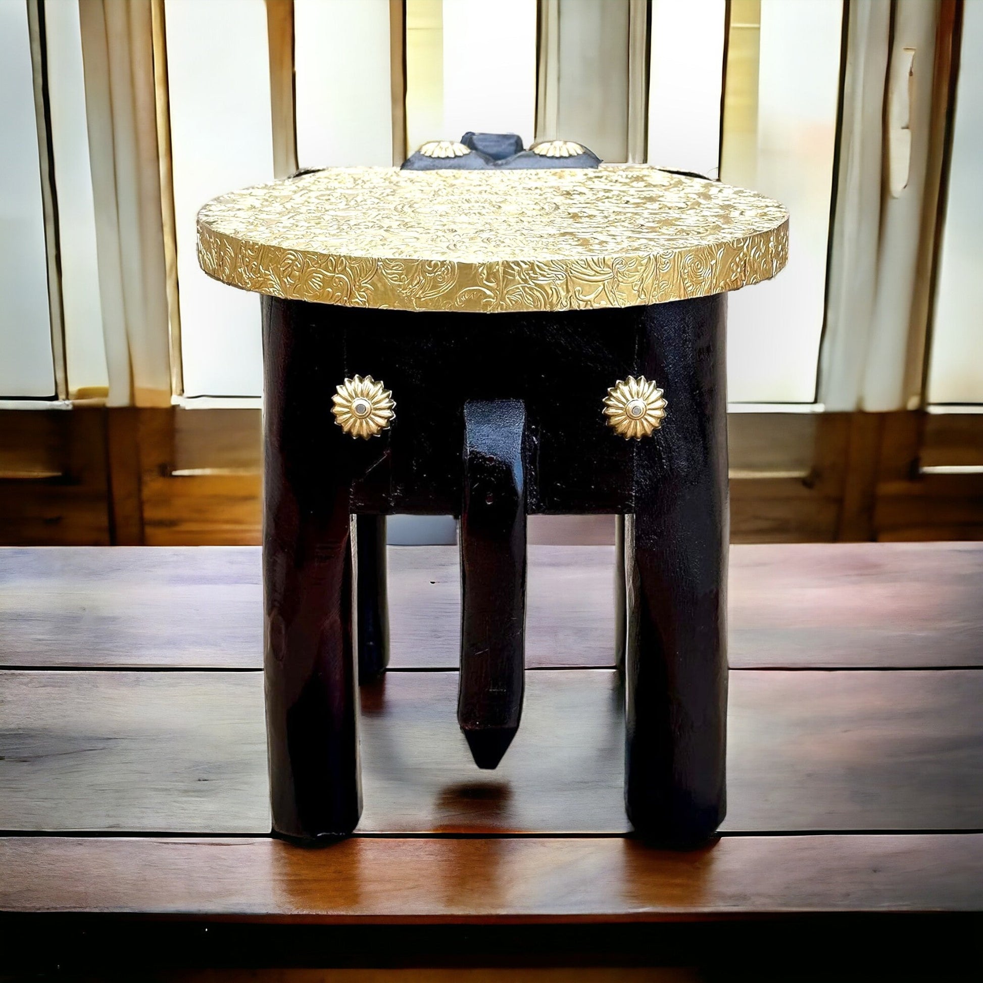 Wooden Elephant Stool Side Table For Gift