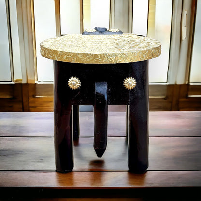 Wooden Elephant Stool Side Table For Gift