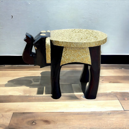 Wooden Elephant Stool Side Table For Gift