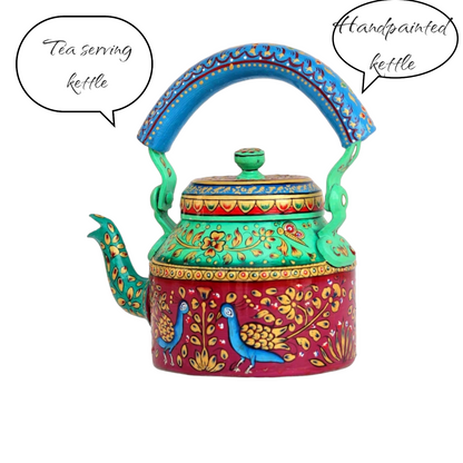 Aluminum Painted Tea Kettle Figurine Decorative