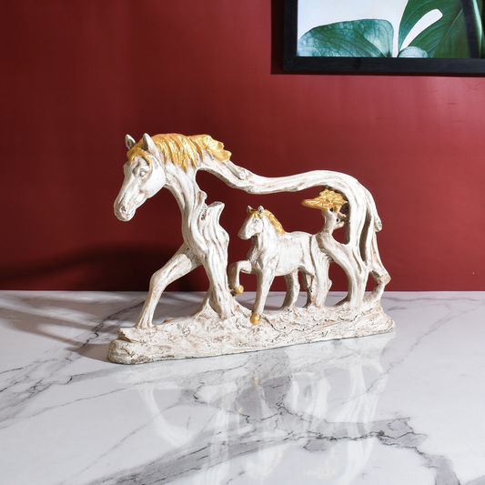Resing Horse With Baby showpiece