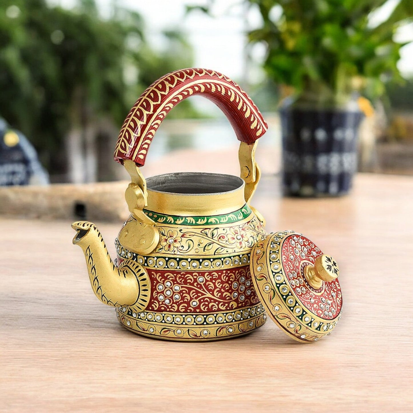 Decorative Aluminum Painted Tea Kettle