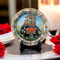 Marbel Round Elephant Plate With Stand