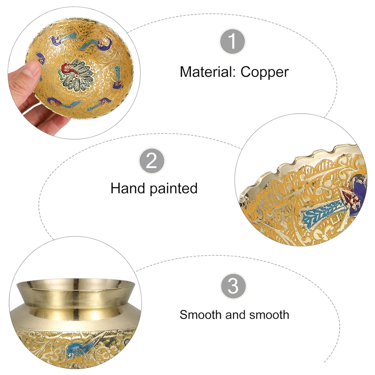 Beautiful Brass Dry Fruit Bowl Bidri Work Decorative set of 2 pc