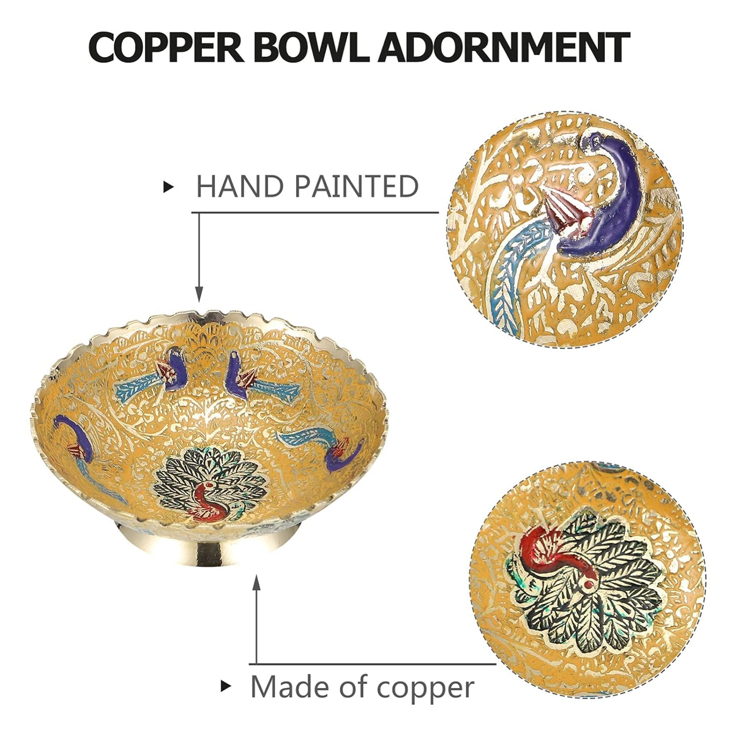 Beautiful Brass Dry Fruit Bowl Bidri Work Decorative set of 2 pc