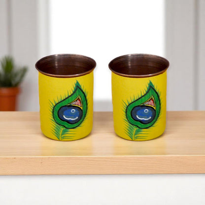 Copper Jug Printed With Copper 6 Glass Set