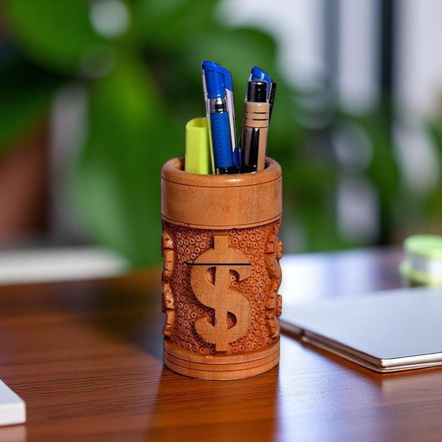 Wooden Designer Pen Holder Table Decor