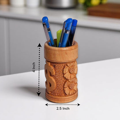 Wooden Designer Pen Holder Table Decor