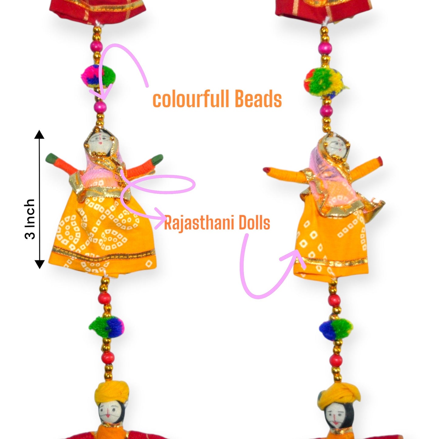 Wooden 2 Puppets Hanging Door Home 1 Pair