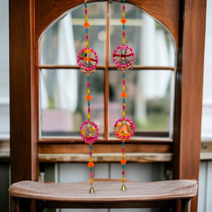 Wooden Puppets With Rings Hanging Door set of 2 pc