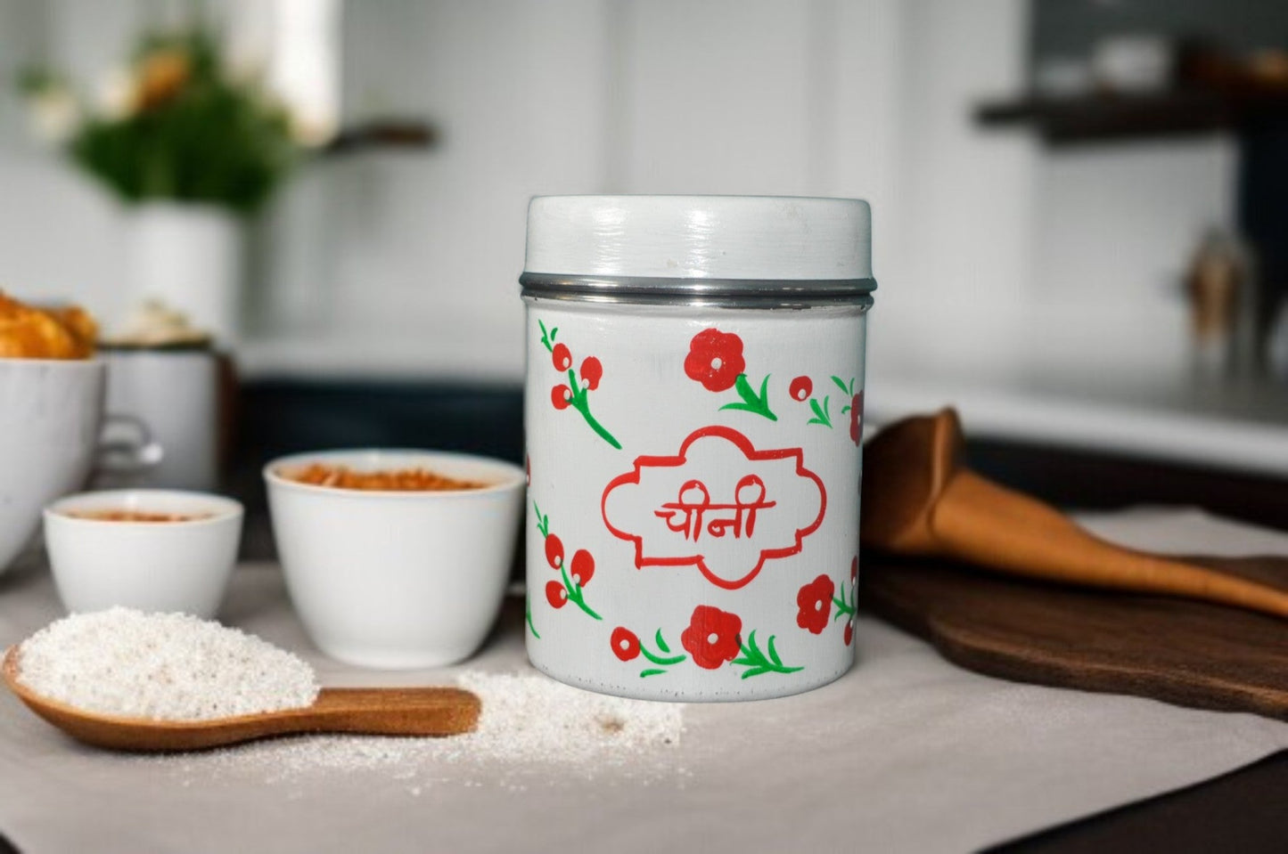 Hand Painted Steel Storage Container Set of three