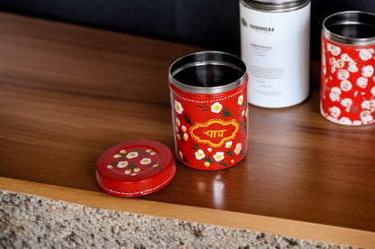 Hand Painted Steel Storage Container Set of three