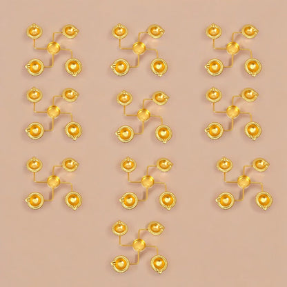 Diwali Antique Swastik Brass Diya