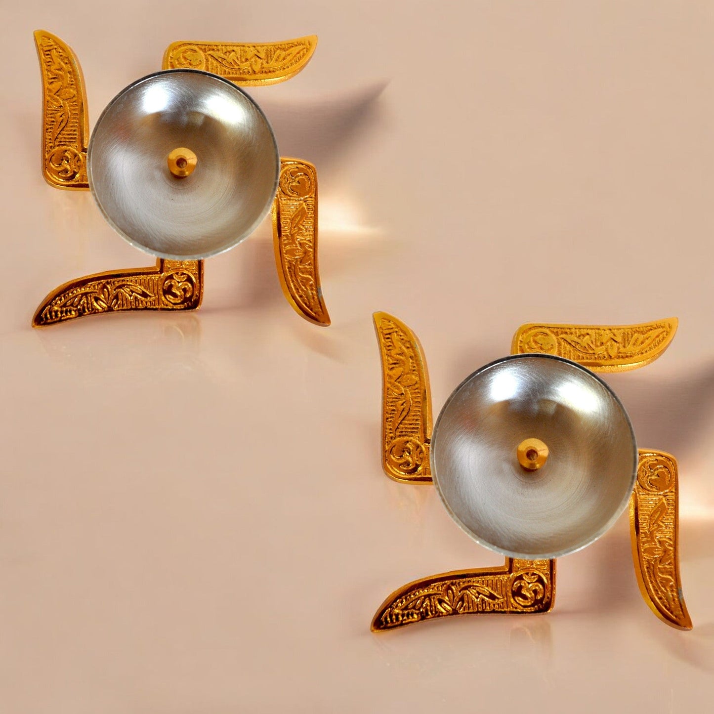 Brass Swastik Diya with Velvet Box