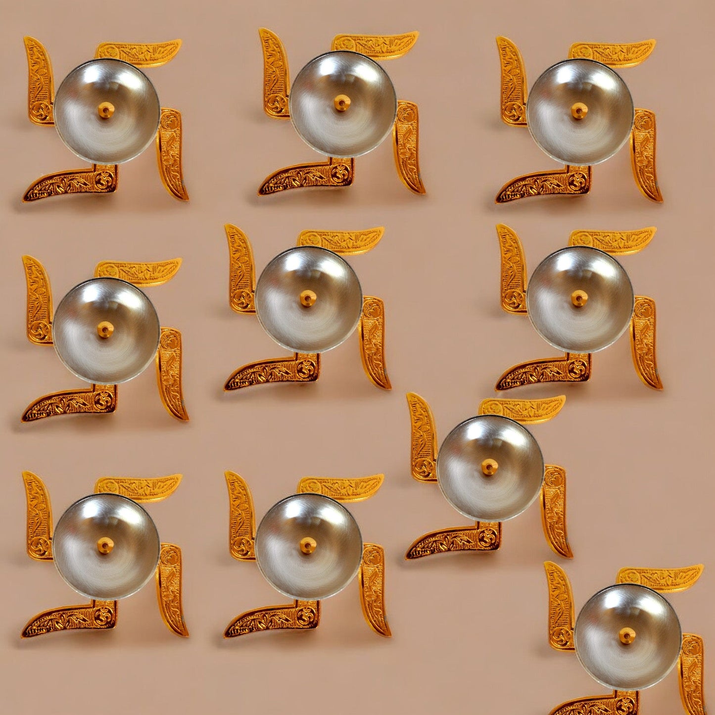 Brass Swastik Diya with Velvet Box