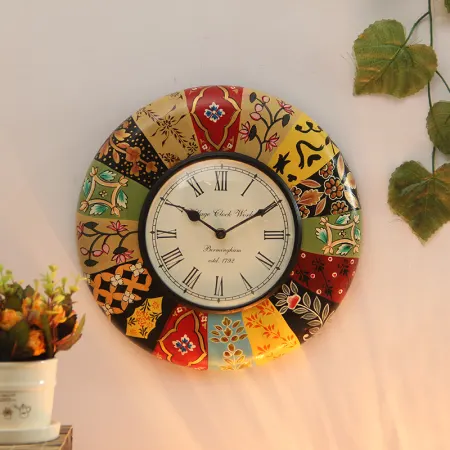 Wooden Wall Clock Multicolored - 12 inch