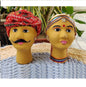 Beautiful Clay And Fabric Rajasthani Pair Face Puppet Showpiece